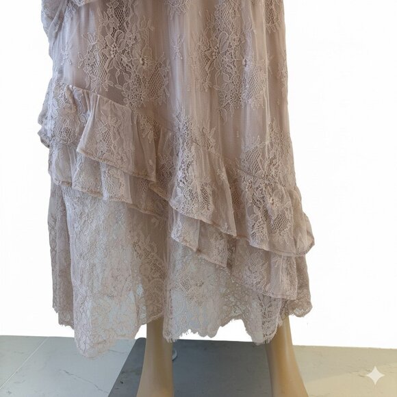 ASTR the Label Blush Lace Cold-Shoulder Maxi Dress - Size L - Picture 7 of 7